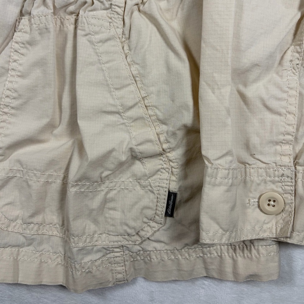 EDDIE BAUER Rip Stop Tan Khaki Utility Safari Cargo Pocket Jacket Shacket 2X - Picture 5 of 7